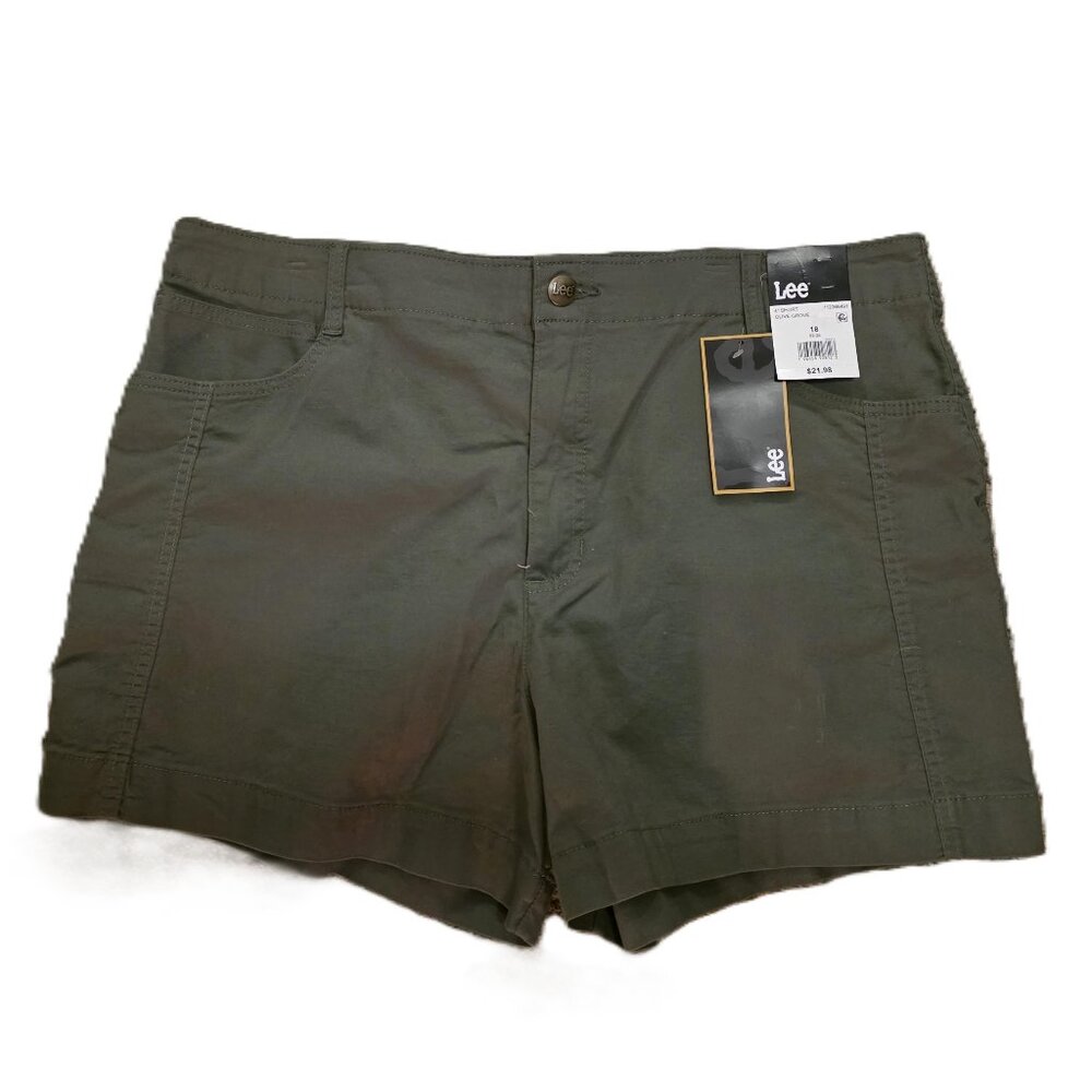 LEE WOMENS SHORTS SIZE 18 NWT OLIVE GROVE 4" SHORT